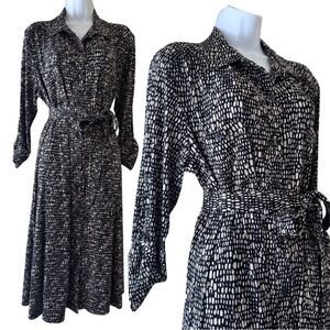 Chico's Black and White Long Sleeve Dress